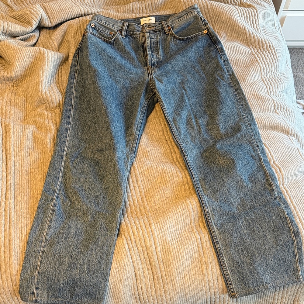 Blue Denim Straight Jeans
